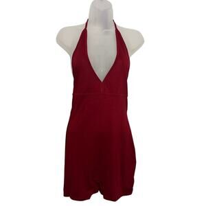 Women's Solid Color Sleeveless Fashion Romper Deep V Casual Jumpsuit Summer L